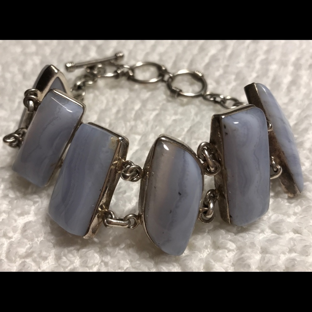 Handcrafted Blue Lace Agate Bracelet